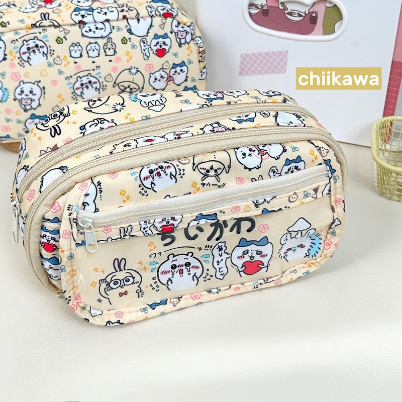 Pencil Case Large - Chiikawa Cartoon Print Pencil Case Hachiware