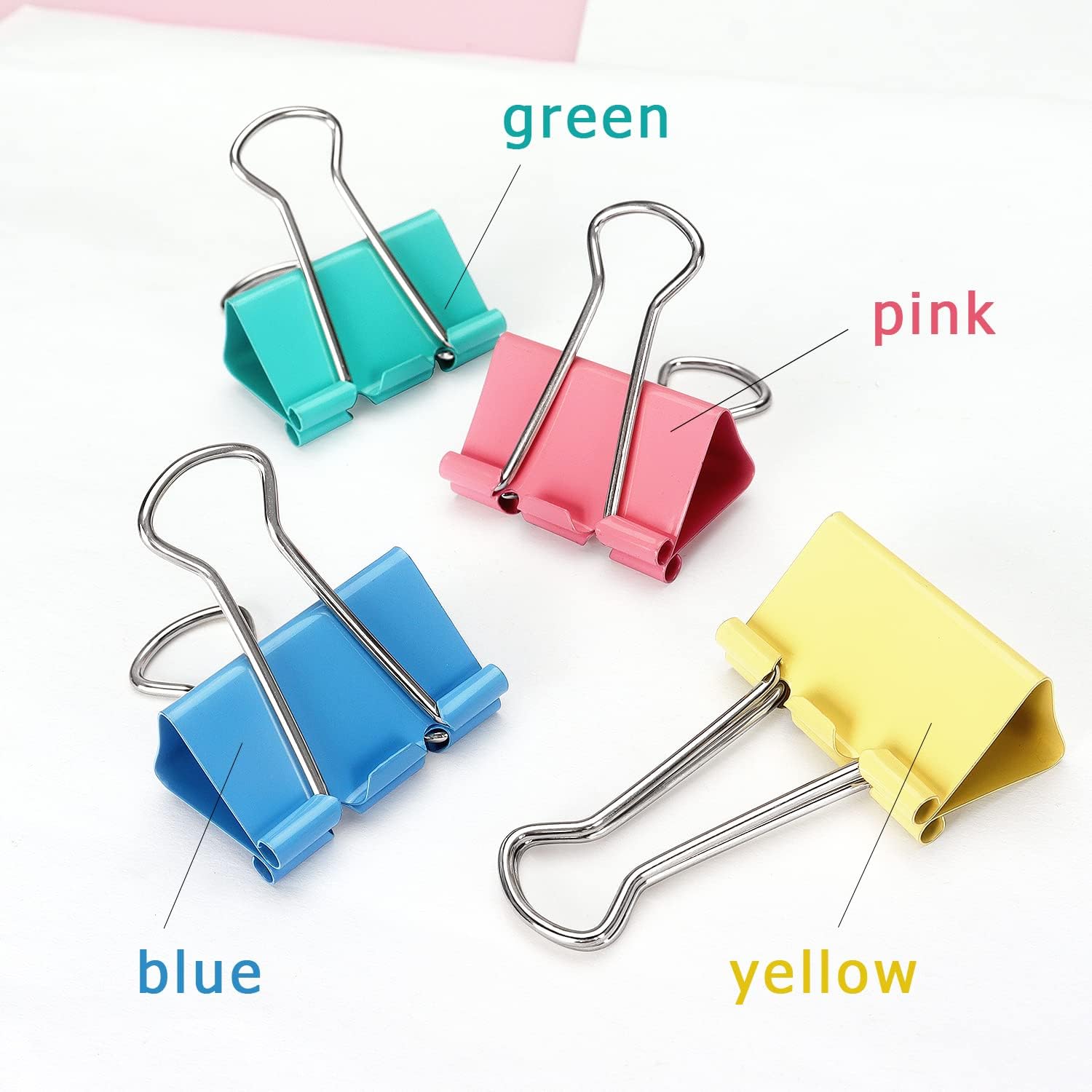Binder Clip Assorted - Colorful Binder Clips, Assorted Sizes Metal