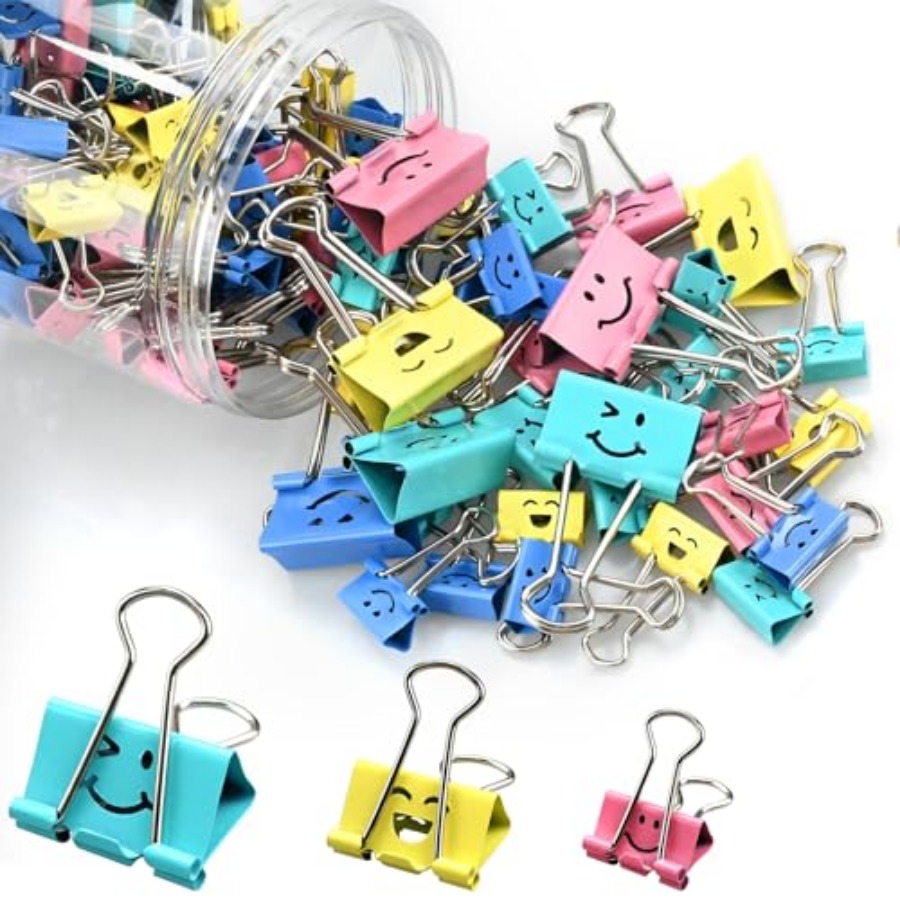 Binder Clip Assorted - 100 Pack Binder Clips Paper Clamps