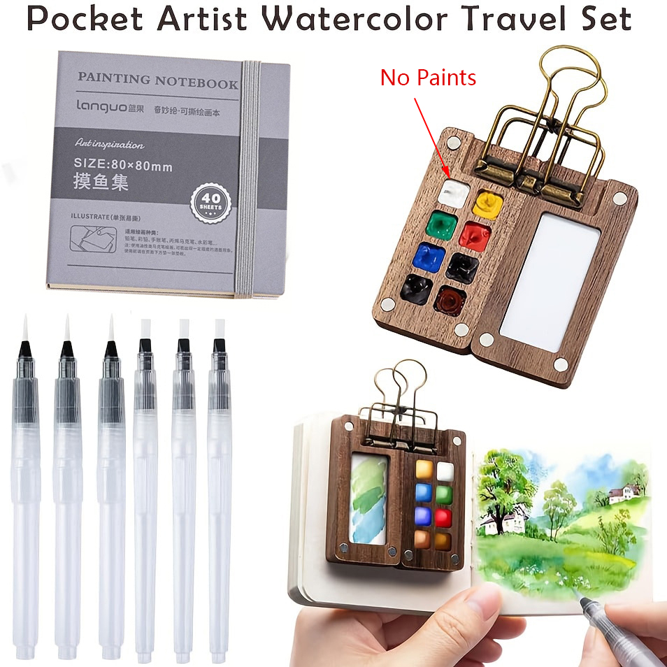 Portable Watercolor Set Travel - Binder Clip Assorted recension och pris