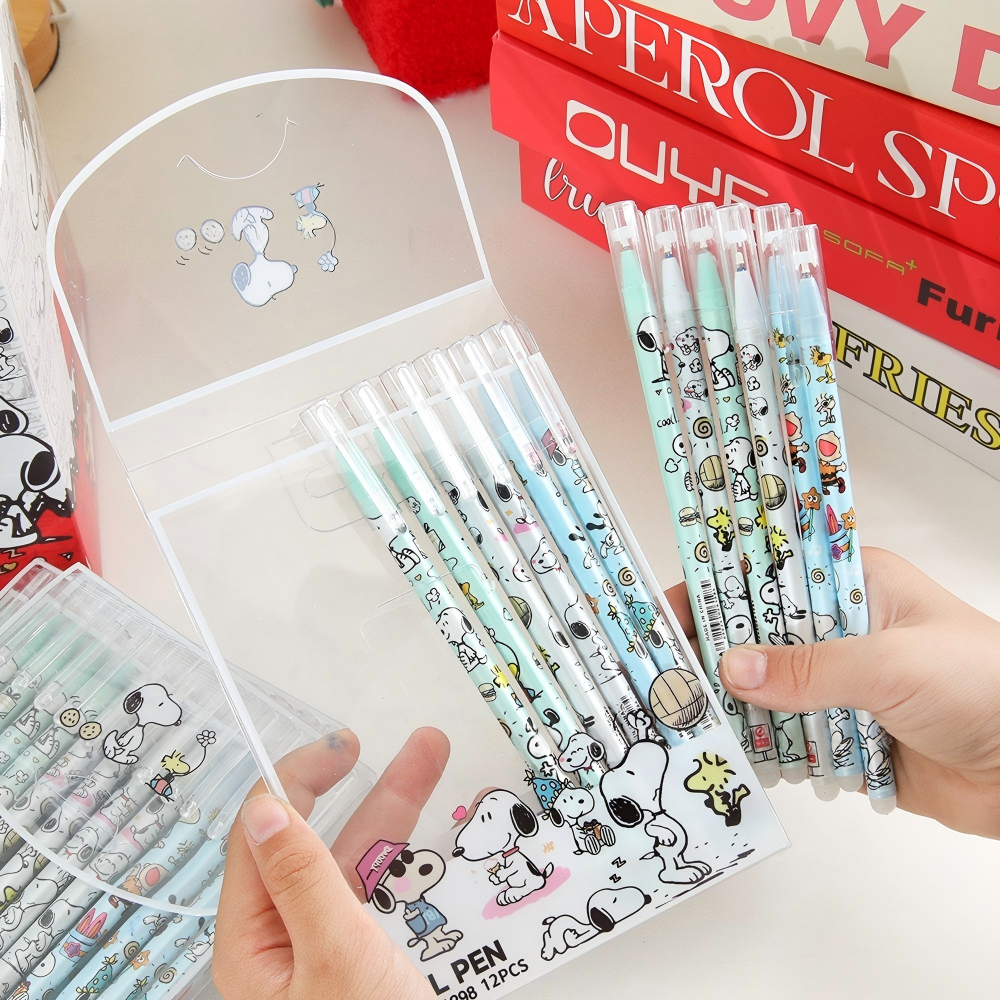 12 Pcs/Set Kawaii Snoopy Erasa - Gel Ink Pen Set recension och pris
