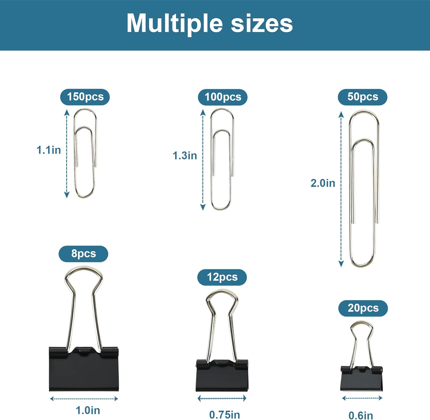 340pcs Binder Clips & Paper Cl - Binder Clip Assorted recension och pris