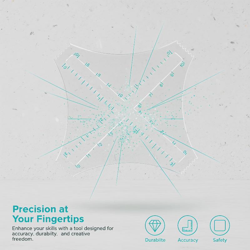 Acrylic Transparent Knitting D - Ruler Set Transparent recension och pris