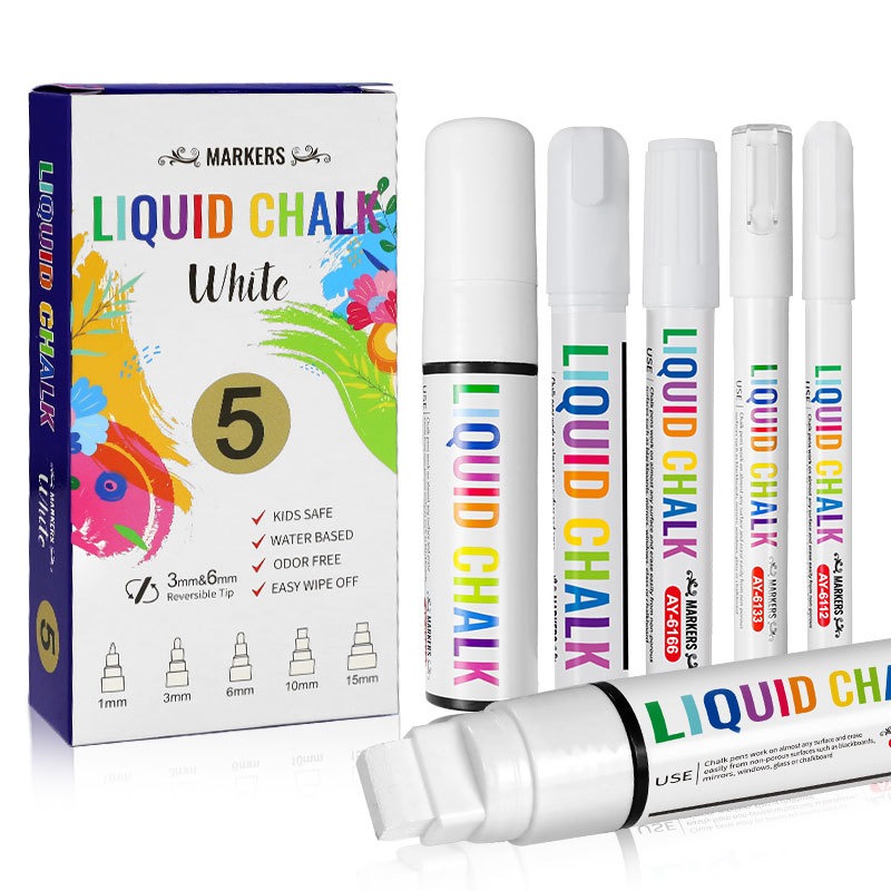 5pcs/set White Chalk Markers L - Whiteboard Marker Set recension och pris