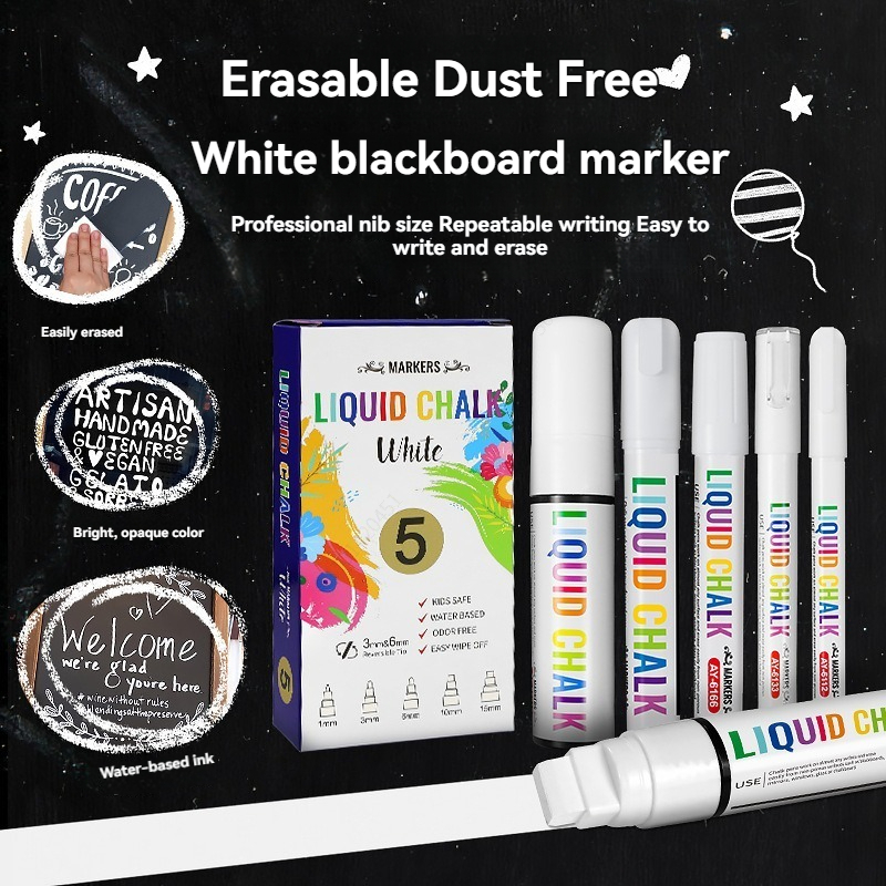 5pcs/set White Chalk Markers L - Whiteboard Marker Set recension och pris