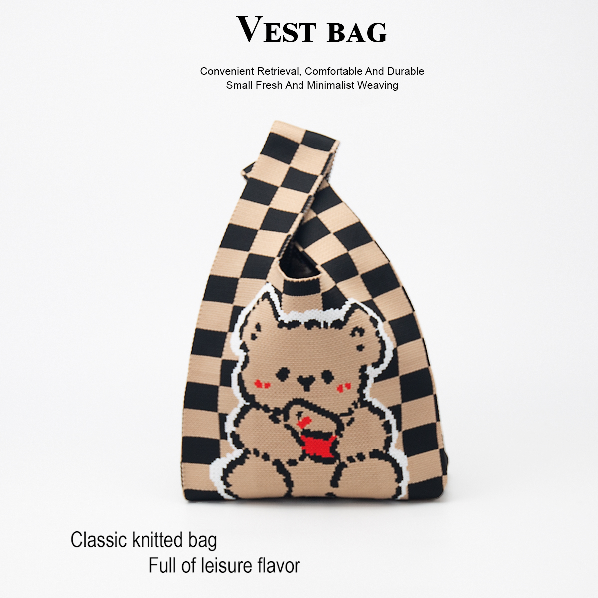 Cute Knitted Handbag for Girls - Pencil Case Large recension och pris