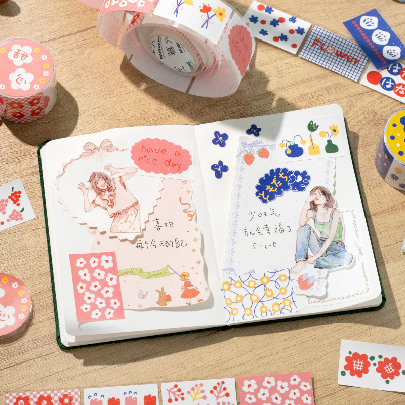 Kawaii Floral Print Label Stic - Label Printer Tape recension och pris