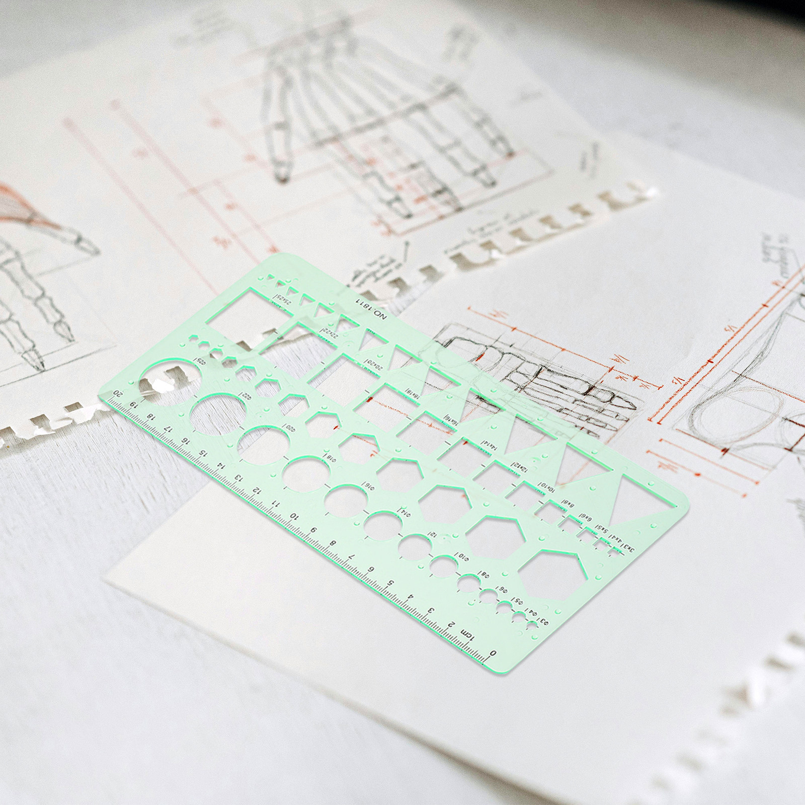 2Pcs Transparent Drawing Templ - Ruler Set Transparent recension och pris