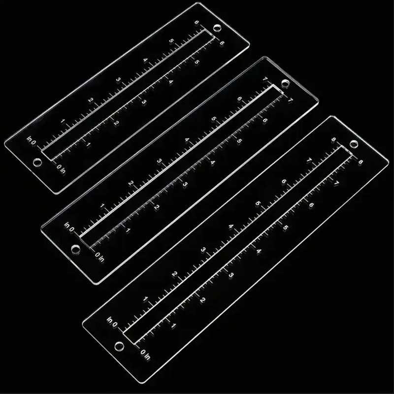 3pcs Acrylic Zipper Template S - Ruler Set Transparent recension och pris