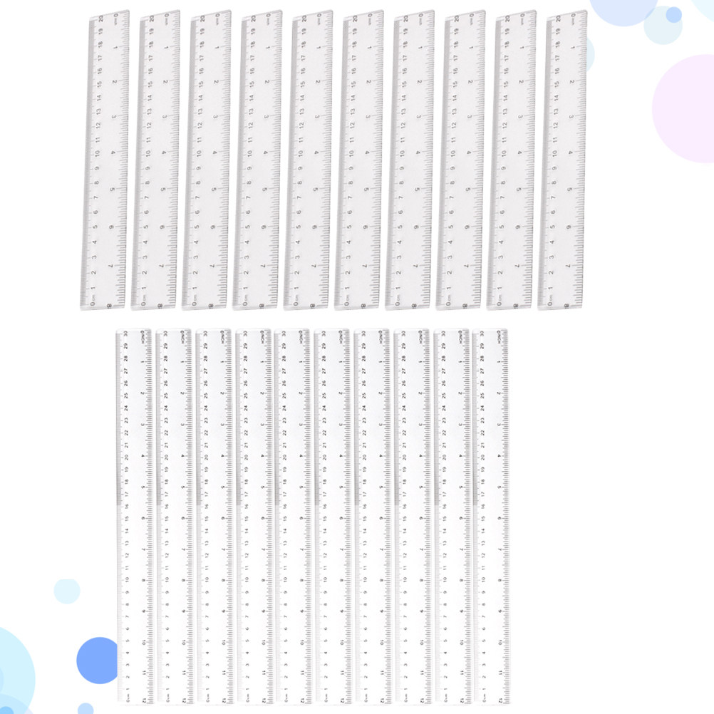 20Pcs Transparent Plastic Stra - Ruler Set Transparent recension och pris