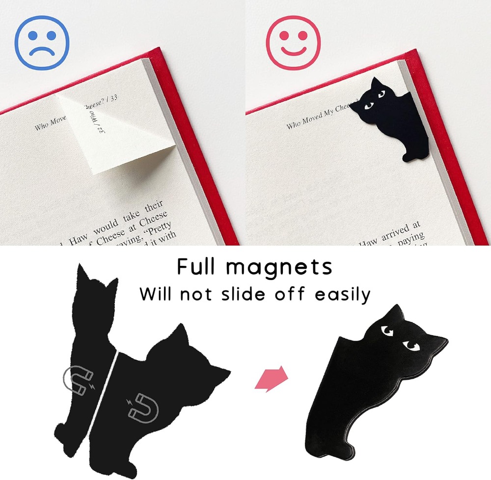 6 Cute Cat Magnetic Bookmarks  - Paperclip Magnetic Set recension och pris