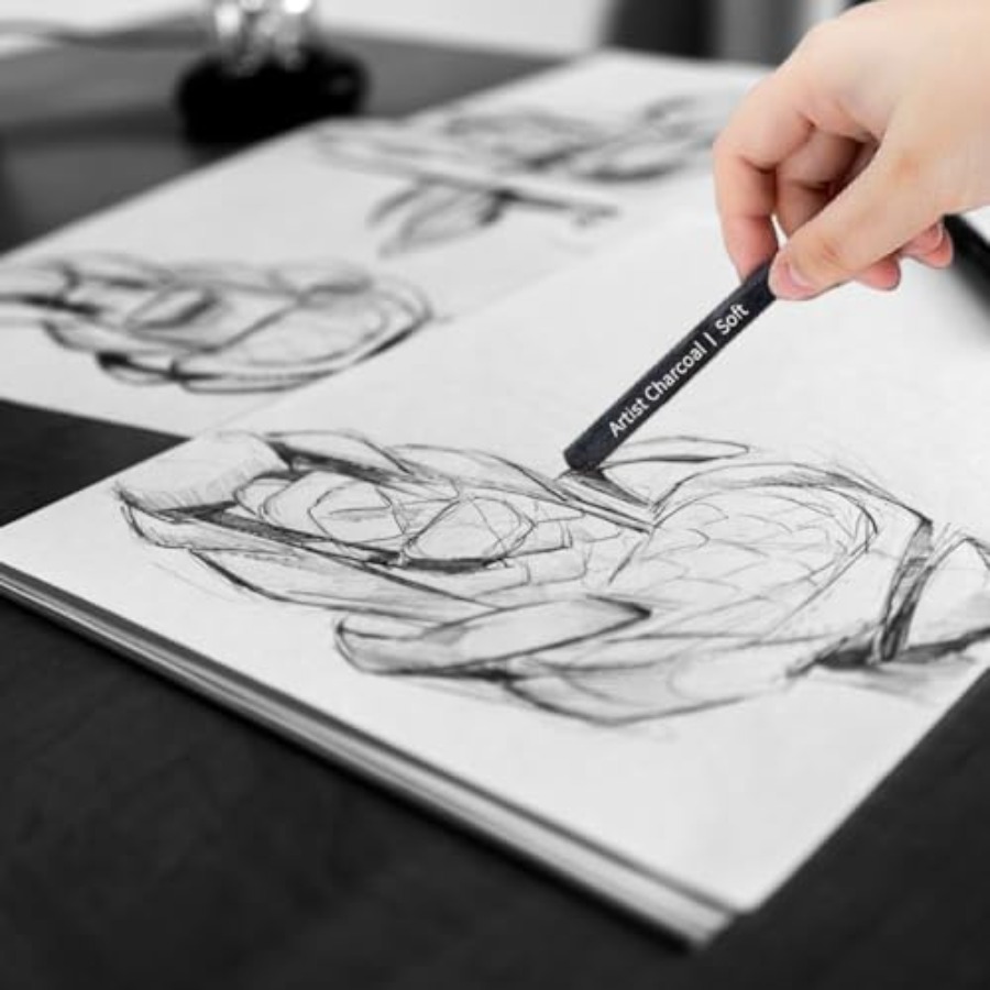 Compressed Charcoal Sticks 6 P - Rubber Eraser Kneaded recension och pris