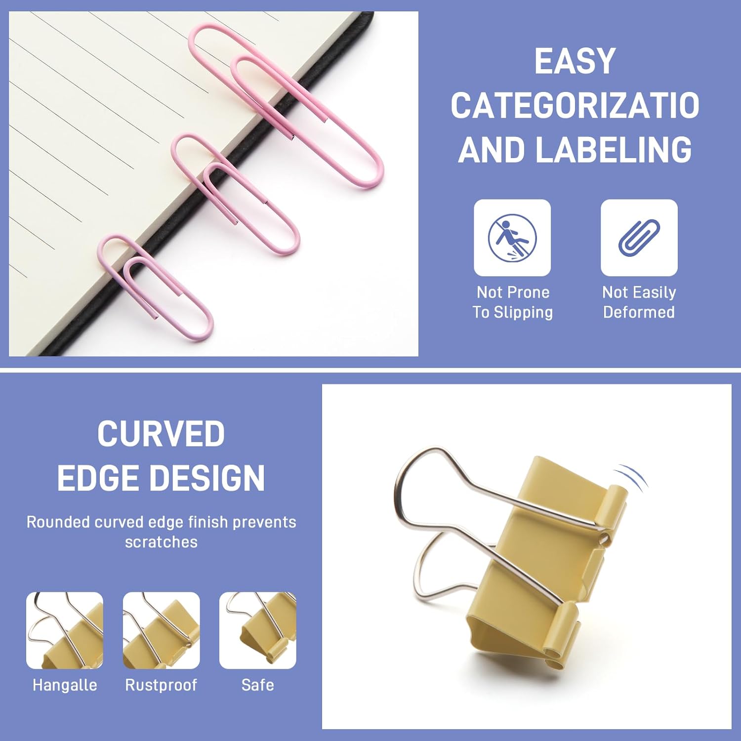 240PCS Colored Assorted Paper  - Binder Clip Assorted recension och pris