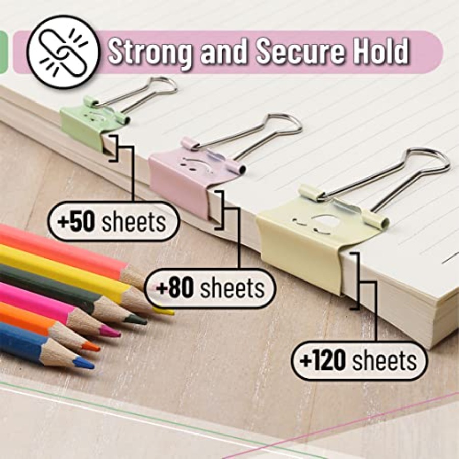 - Cute Binder Clips, 80 pcs, A - Binder Clip Assorted recension och pris