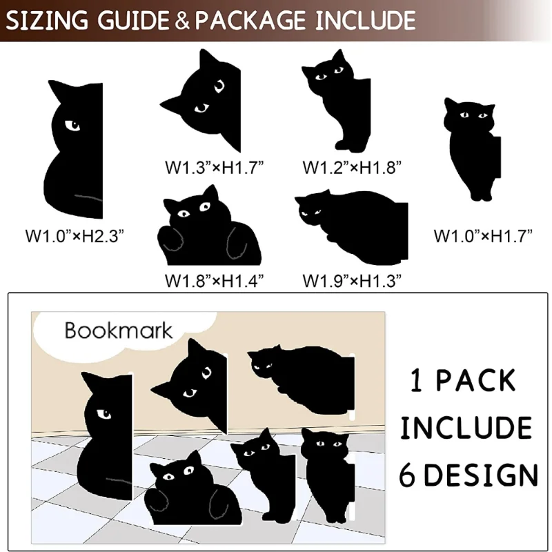 6 Pcs/set Cute Cat Magnet Book - Paperclip Magnetic Set recension och pris