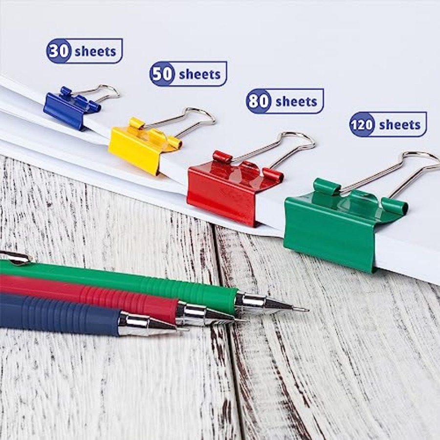 - Metal Binder Clips, 100 pcs, - Binder Clip Assorted recension och pris