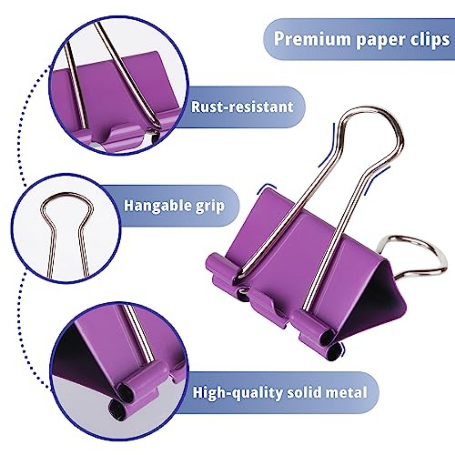 - Metal Binder Clips, 100 pcs, - Binder Clip Assorted recension och pris