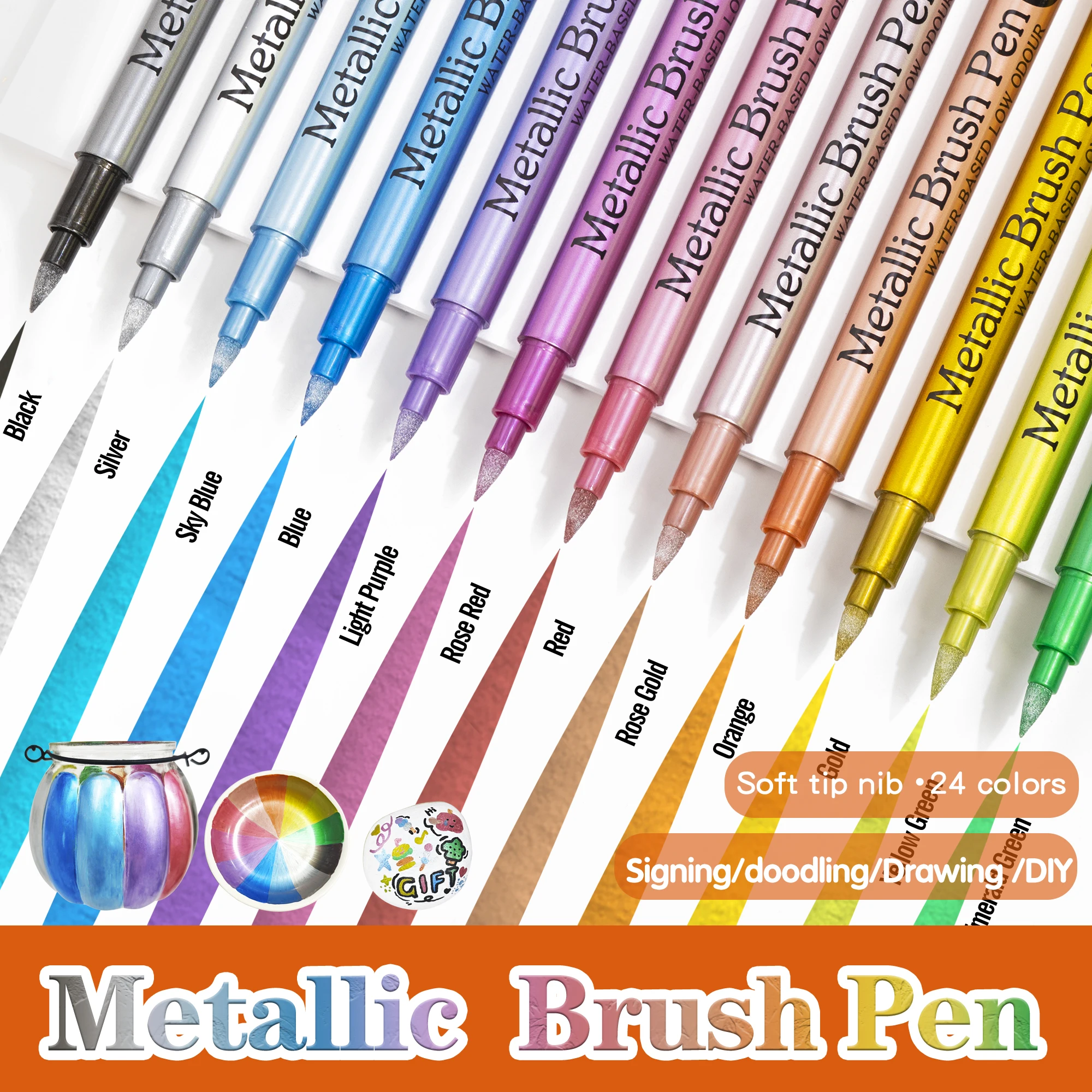 24 Colors Metallic Acrylic Pai - Whiteboard Marker Set recension och pris