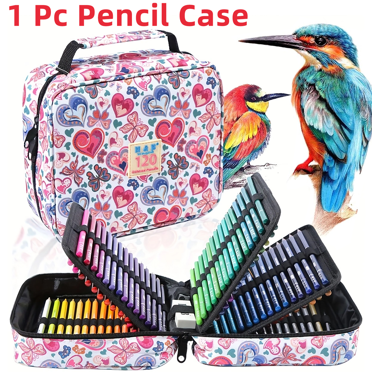1pc Colored Pencil Case 50/72/ - Pen Pouch Roll recension och pris