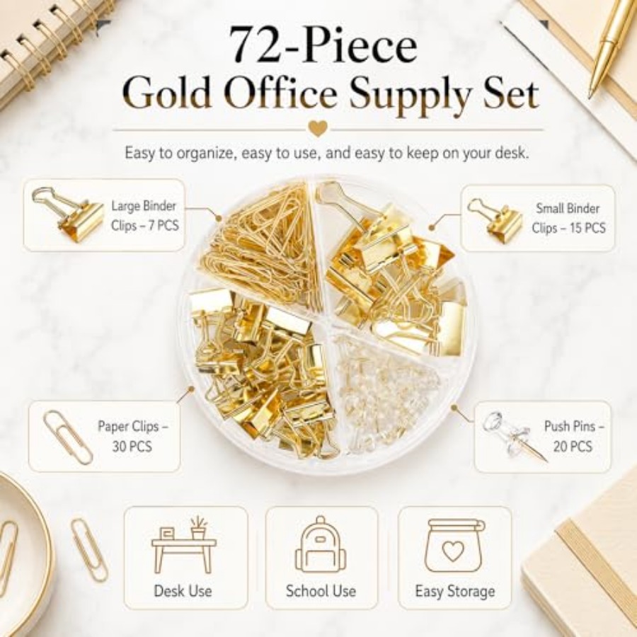 Paper Binder and Clips Set, Me - Binder Clip Assorted recension och pris