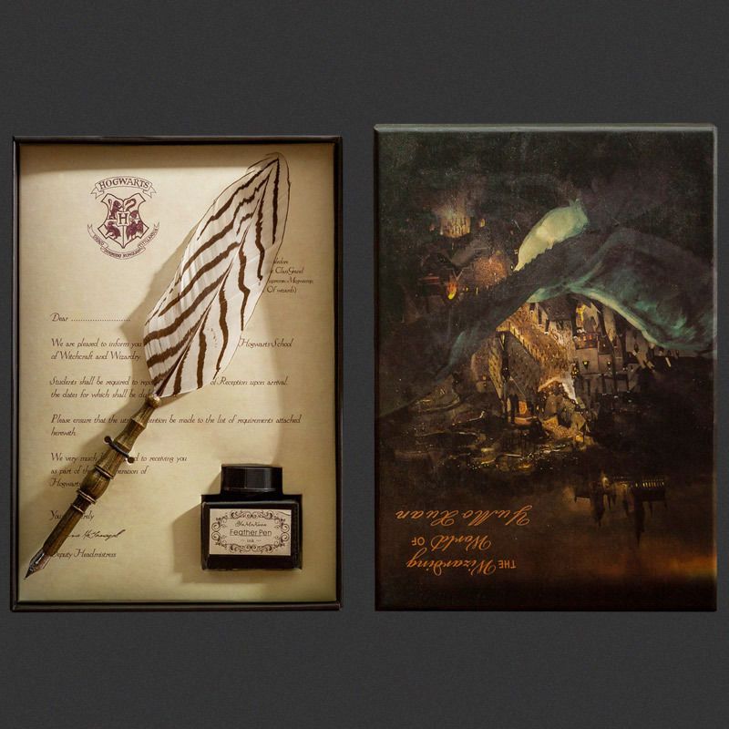 Vintage Wizard Feather Dip Pen - Calligraphy Ink Bottle recension och pris