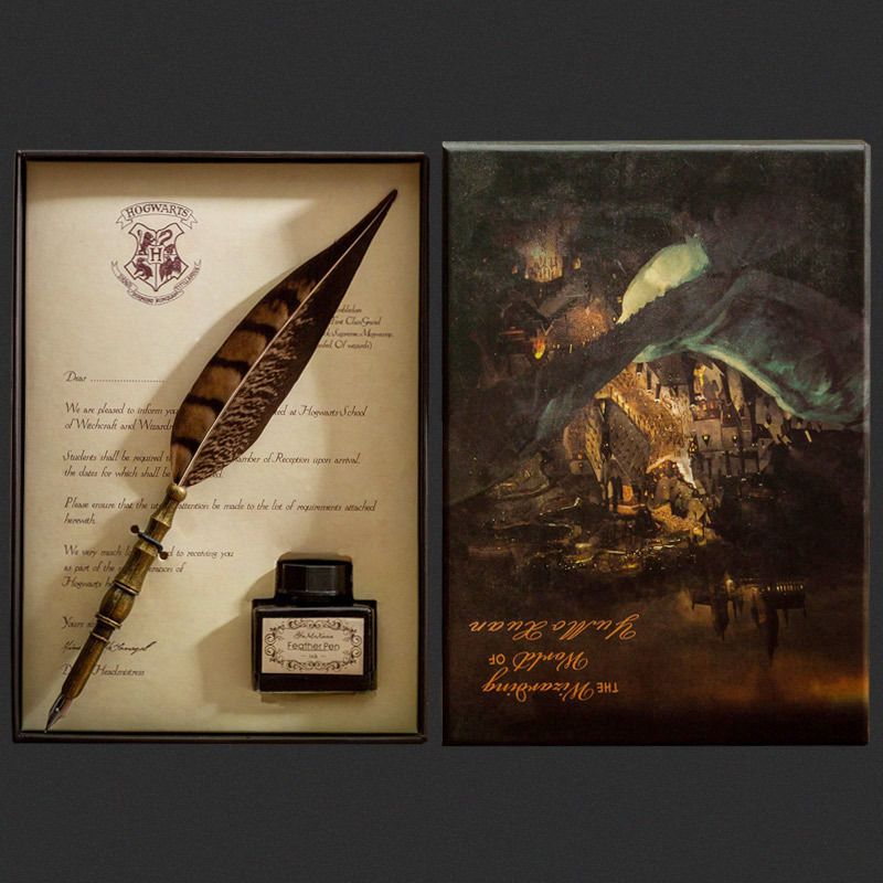 Vintage Wizard Feather Dip Pen - Calligraphy Ink Bottle recension och pris