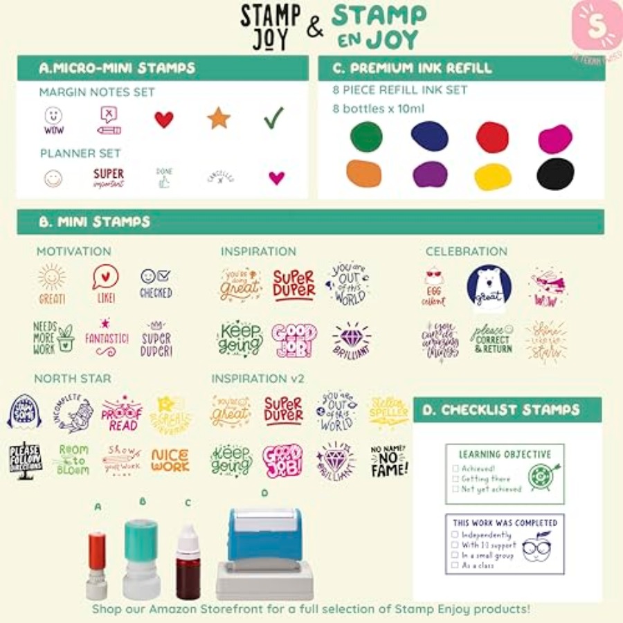 5 Self-Ink Flash Stamp Set, Mu - Self Inking Stamp recension och pris