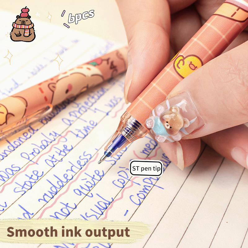 6Pcs Lovely Black and Blue Gel - Gel Ink Pen Set recension och pris