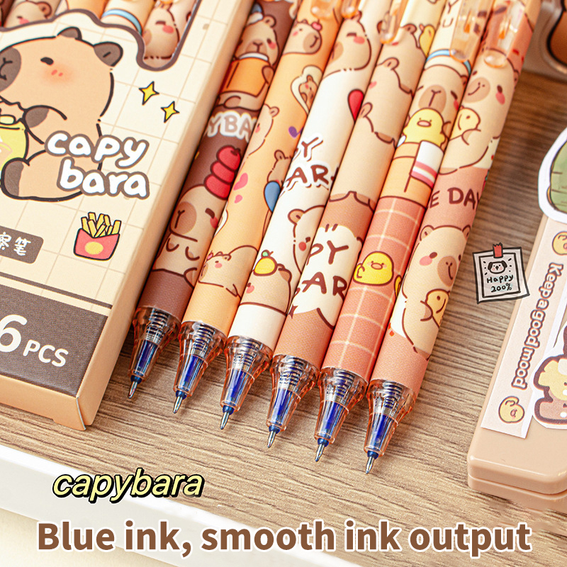 6Pcs Lovely Black and Blue Gel - Gel Ink Pen Set recension och pris