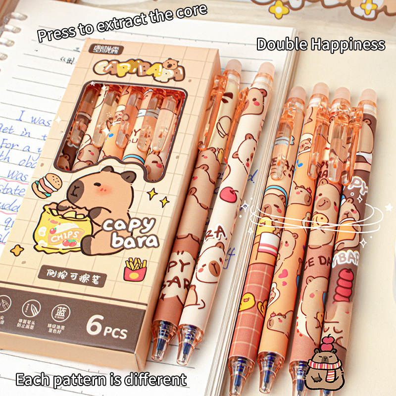 6Pcs Lovely Black and Blue Gel - Gel Ink Pen Set recension och pris