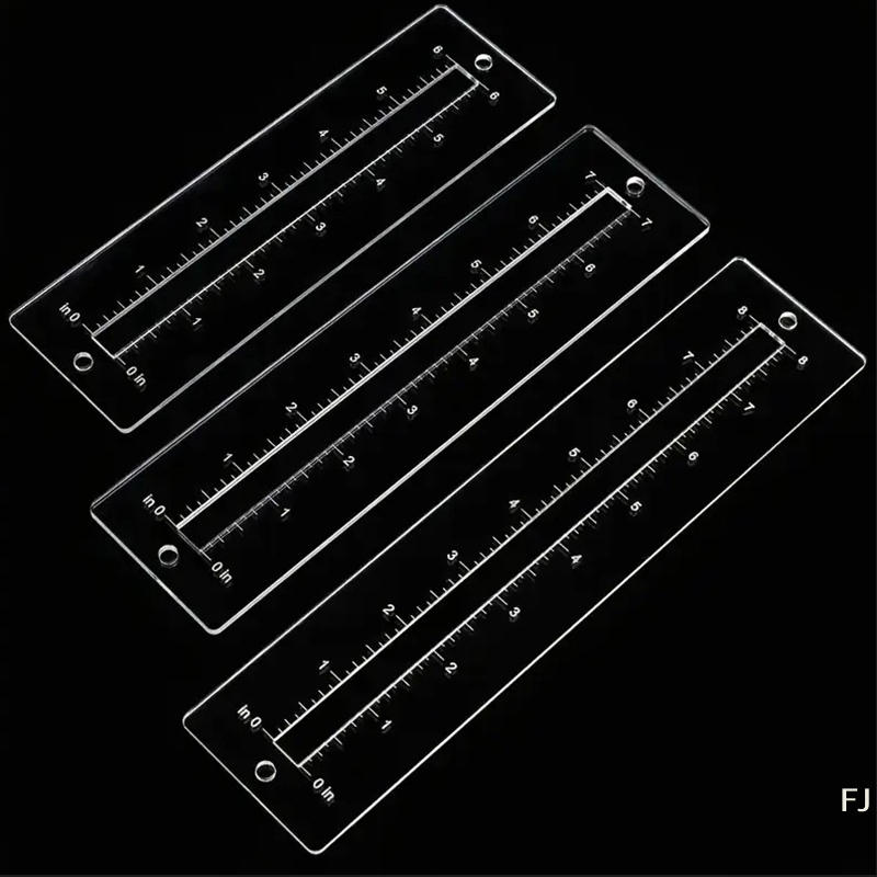 [YU]3pcs Acrylic Zipper Templa - Ruler Set Transparent recension och pris