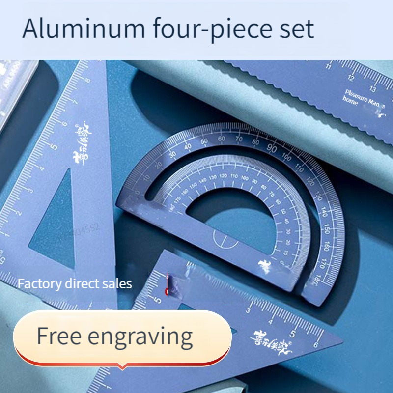 4 In 1 Aluminum Alloy Ruler St - Ruler Set Transparent recension och pris