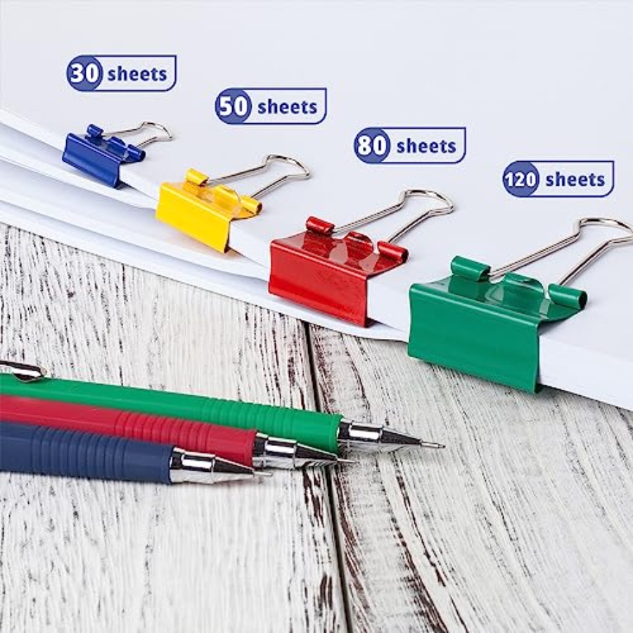 - Metal Binder Clips, 100 pcs, - Binder Clip Assorted recension och pris