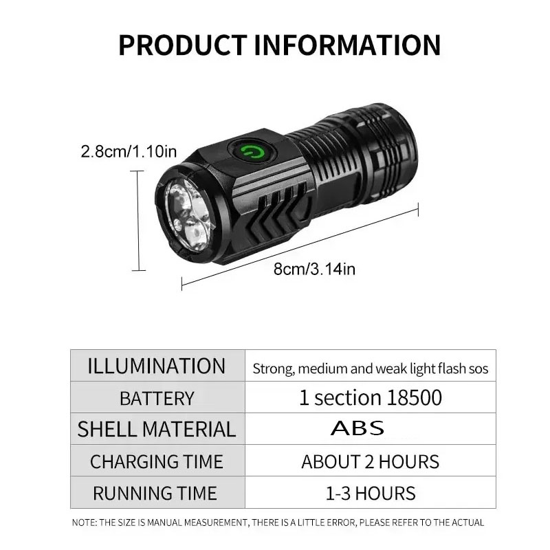 Mini 3LED Flashlight With Pen  - Stationery Supply recension och pris