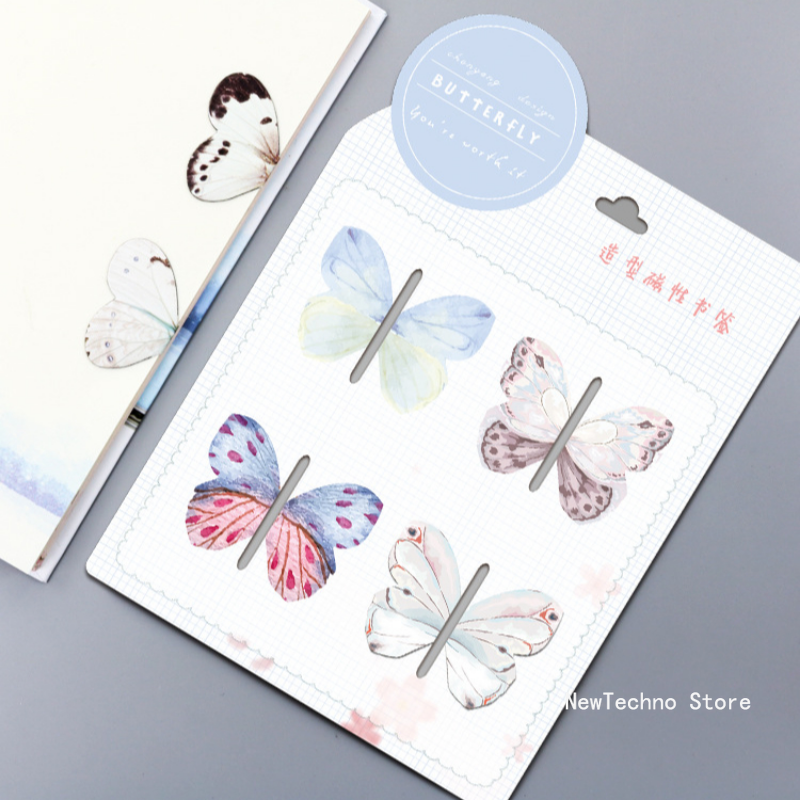 4pcs/Set Cartoon Butterfly Mag - Paperclip Magnetic Set recension och pris