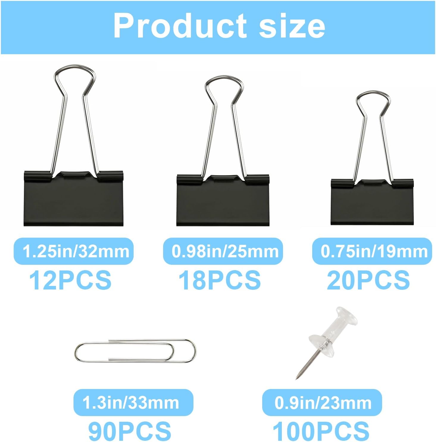 240PCS Office Clips Set: Paper - Binder Clip Assorted recension och pris