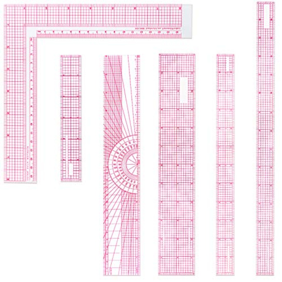6 Pieces Clear Rulers Sewing T - Ruler Set Transparent recension och pris