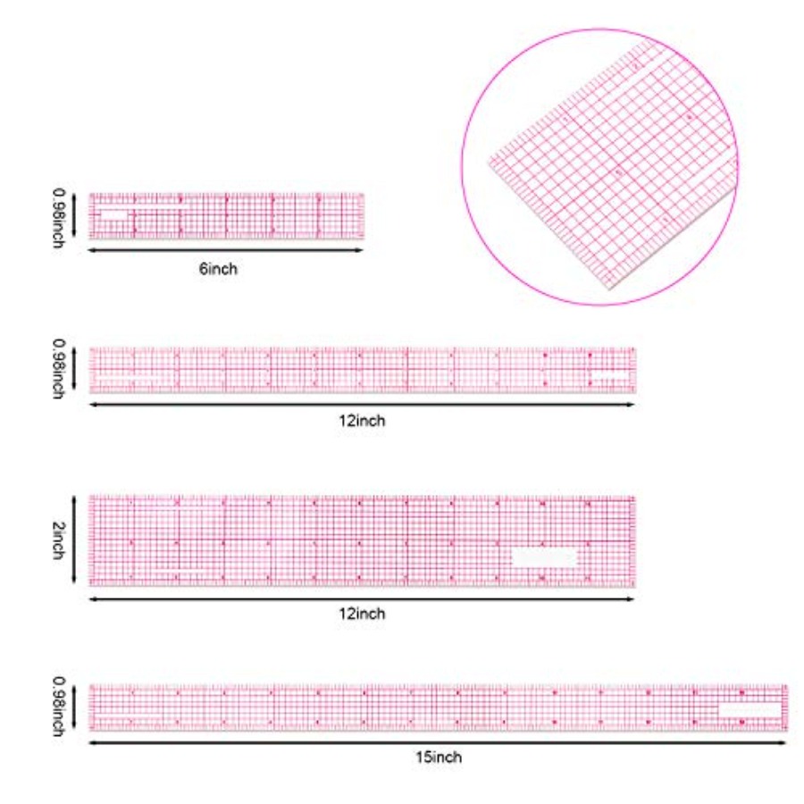 6 Pieces Clear Rulers Sewing T - Ruler Set Transparent recension och pris