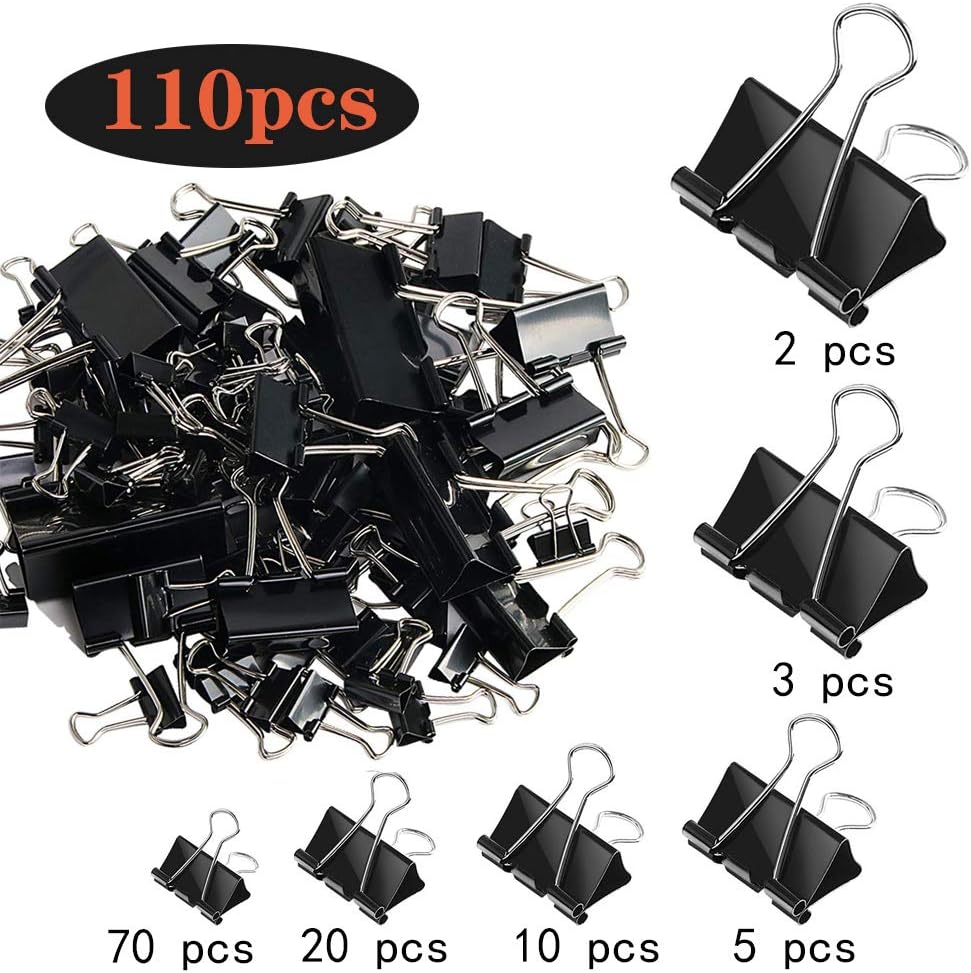 110 PCS Binder Clips Assorted  - Binder Clip Assorted recension och pris