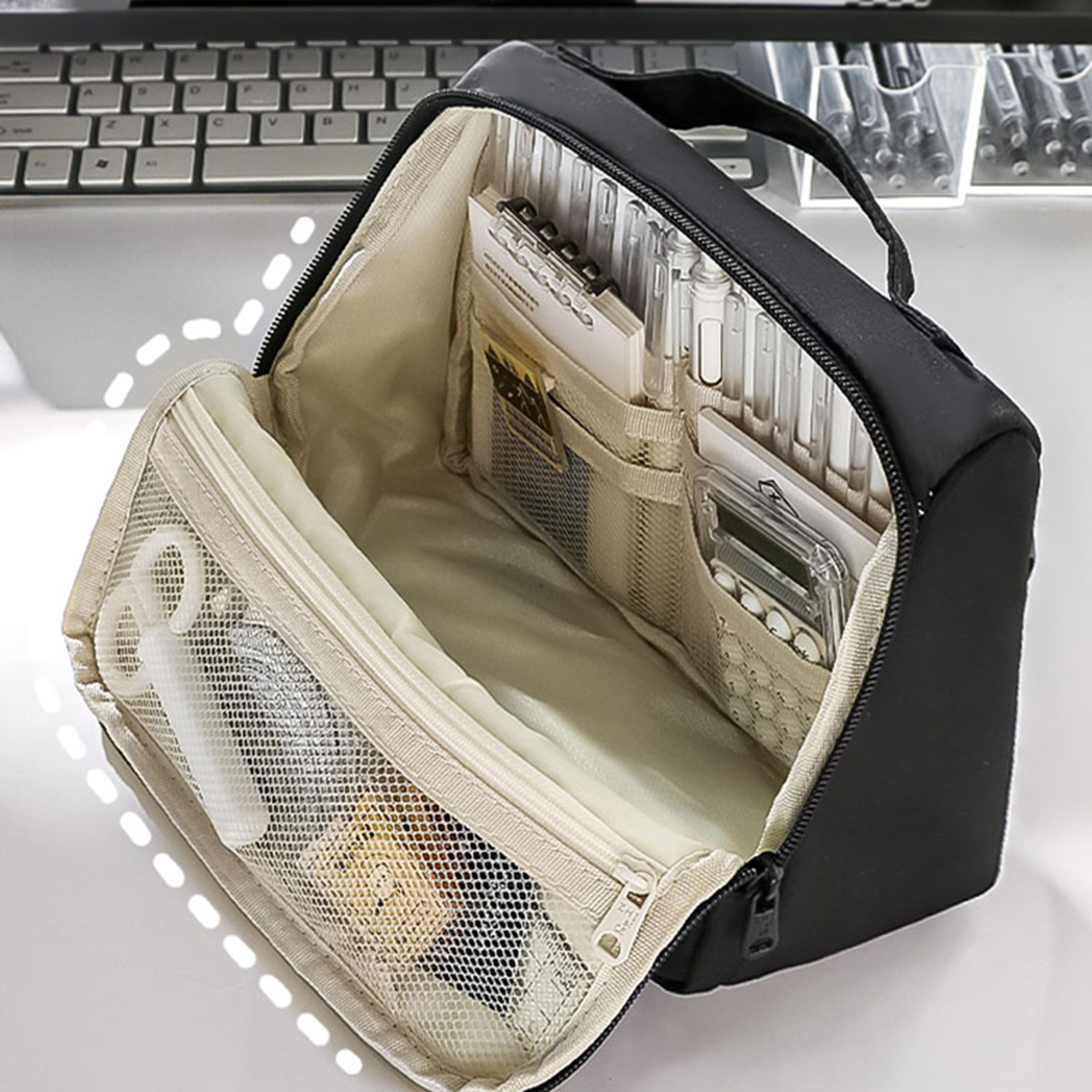 Large Capacity Pencil Case Bla - Pen Pouch Roll recension och pris
